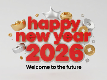 新年祝福立体字设计