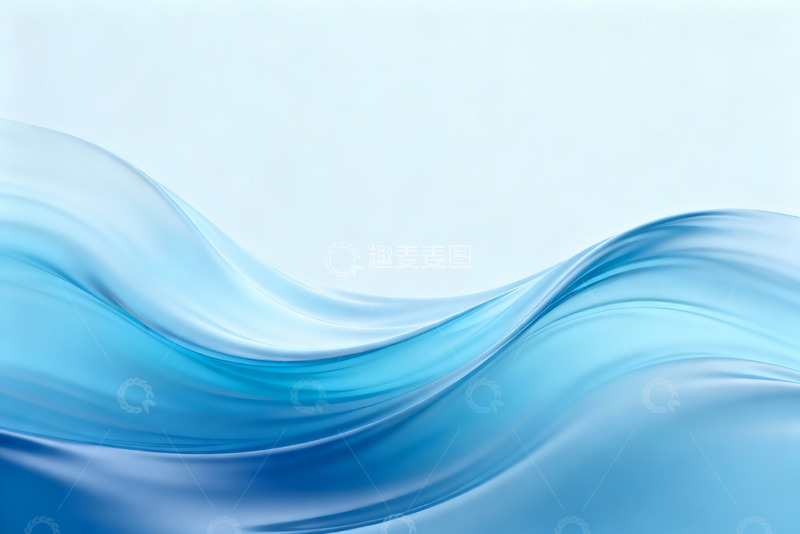 高清大图下载【趣麦麦图】轻柔蓝调波浪创意设计背景图