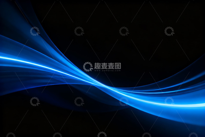 高清大图下载【趣麦麦图】动感蓝光曲线创意设计背景图
