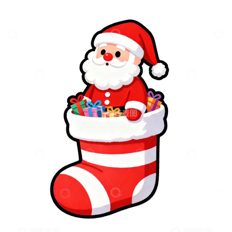 高清大图下载【趣麦麦图】圣诞老人礼物素材