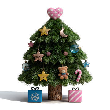 卡通圣诞树立体