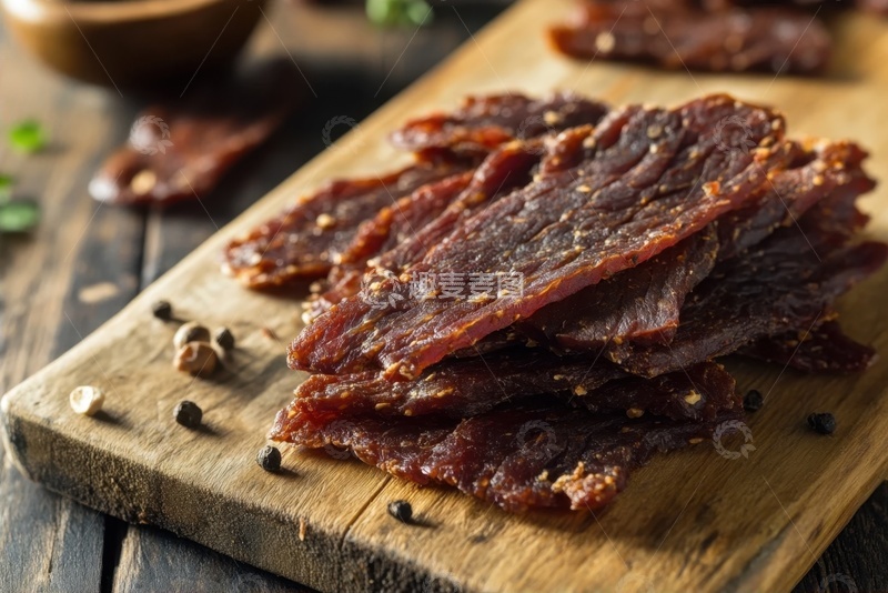 高清大图下载【趣麦麦图】麻辣牛肉干摄影