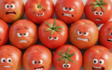 愤怒表情番茄创意摄影