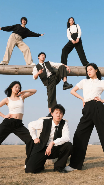 青春活力户外团队摄影