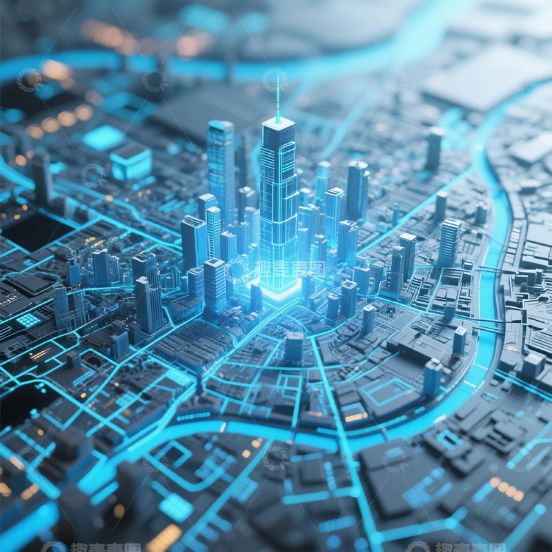 高清大图下载【趣麦麦图】未来都市科技城模型图
