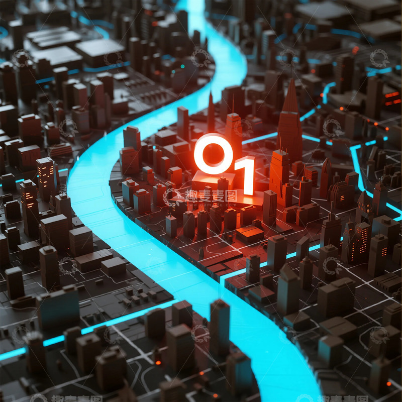 高清大图下载【趣麦麦图】科技城市数字道路设计