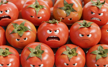 愤怒表情番茄创意摄影