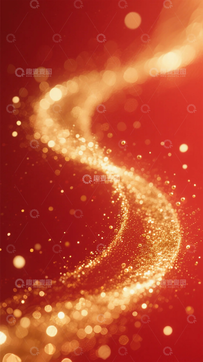 高清大图下载【趣麦麦图】金光闪耀红色背景艺术效果