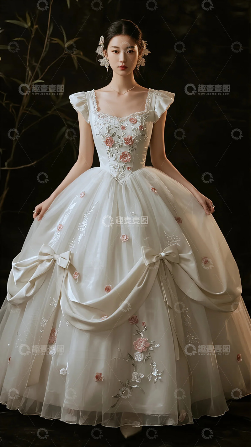 高清大图下载【趣麦麦图】优雅婚纱美人写真摄影