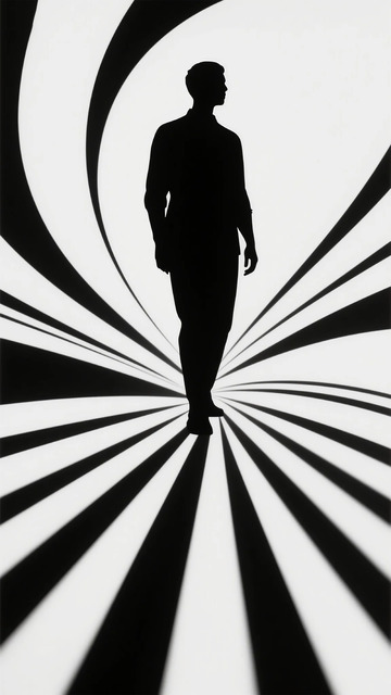 剪影人物螺旋光影艺术海报