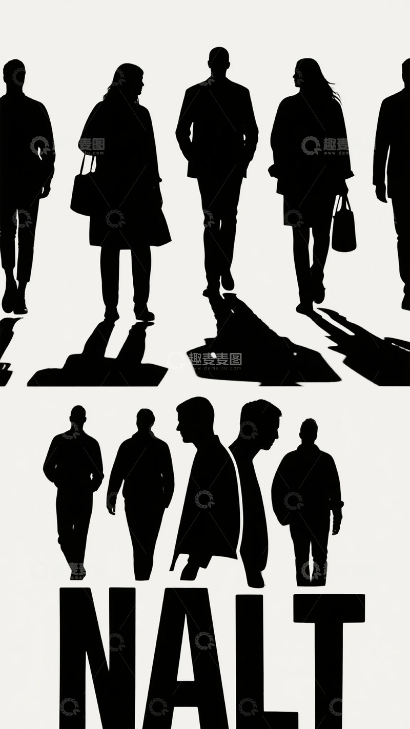 高清大图下载【趣麦麦图】剪影都市生活艺术海报