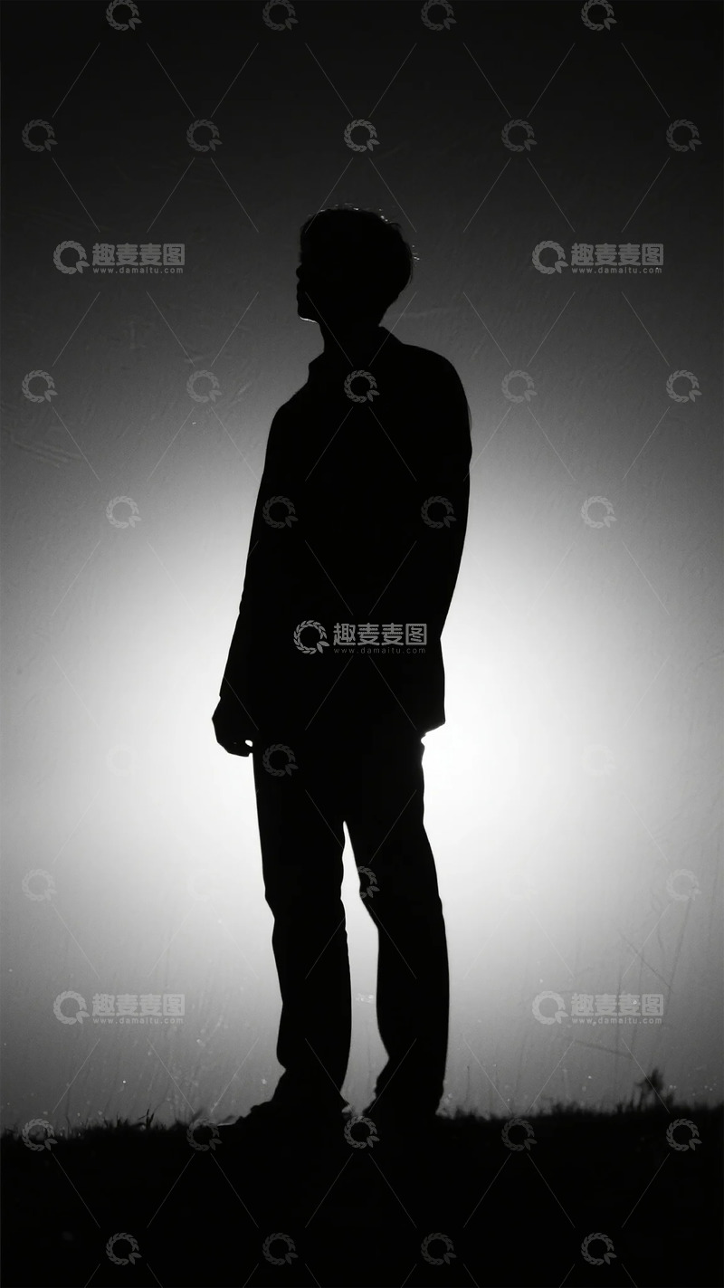 高清大图下载【趣麦麦图】剪影风格站立人像