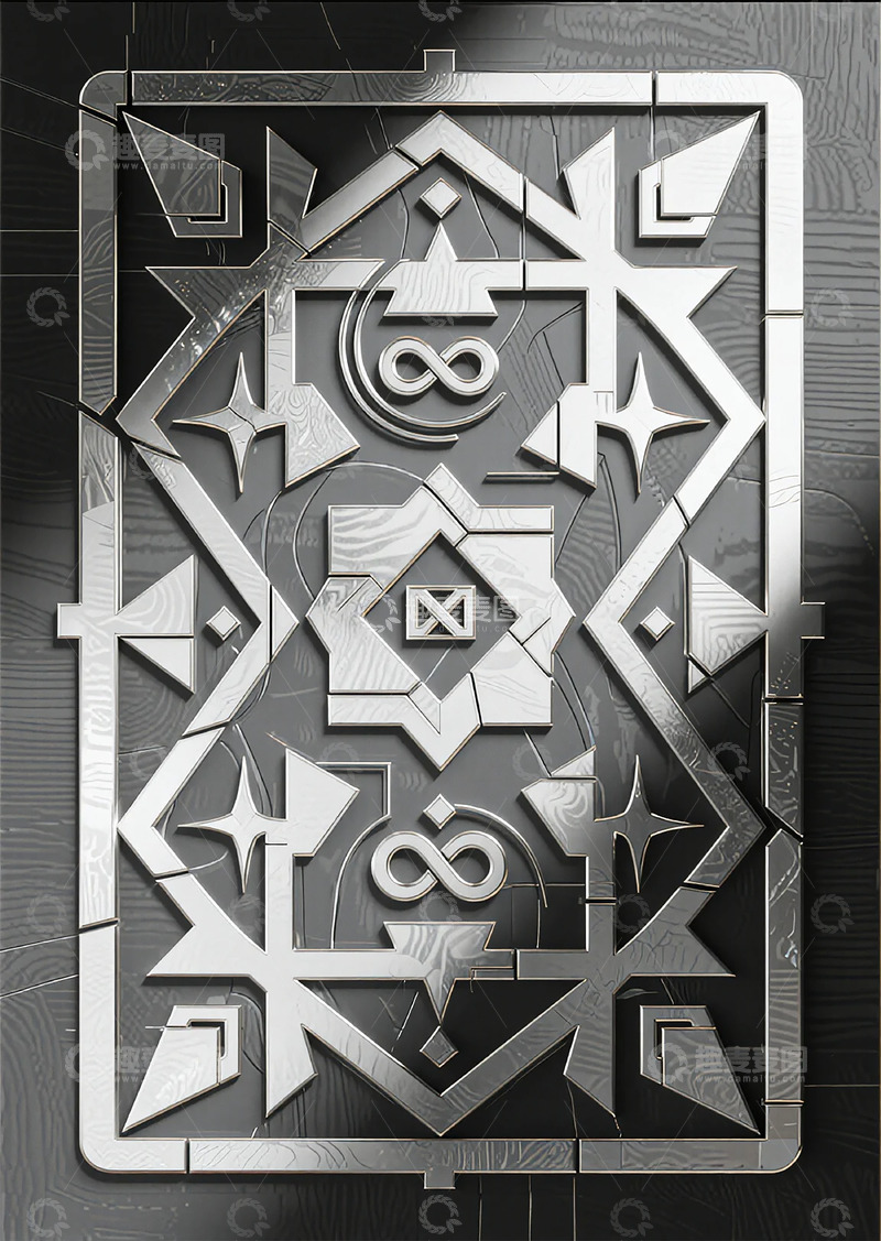 高清大图下载【趣麦麦图】金属风抽象图案设计素材