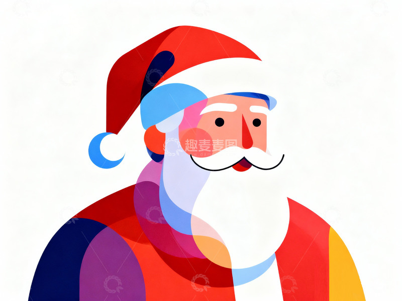 高清大图下载【趣麦麦图】极简抽象圣诞老人7
