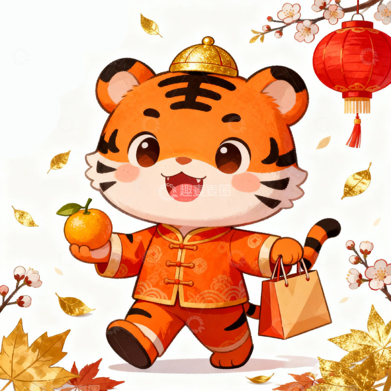 高清大图下载【趣麦麦图】-卡通虎年新年贺图