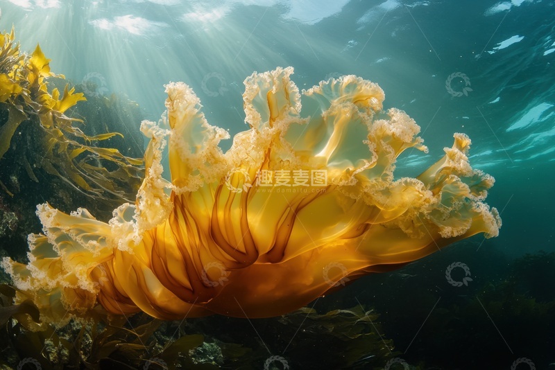 高清大图下载【趣麦麦图】生长在海里的海带植物