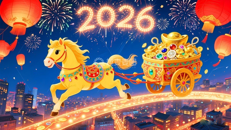 高清大图下载【趣麦麦图】2026年马年