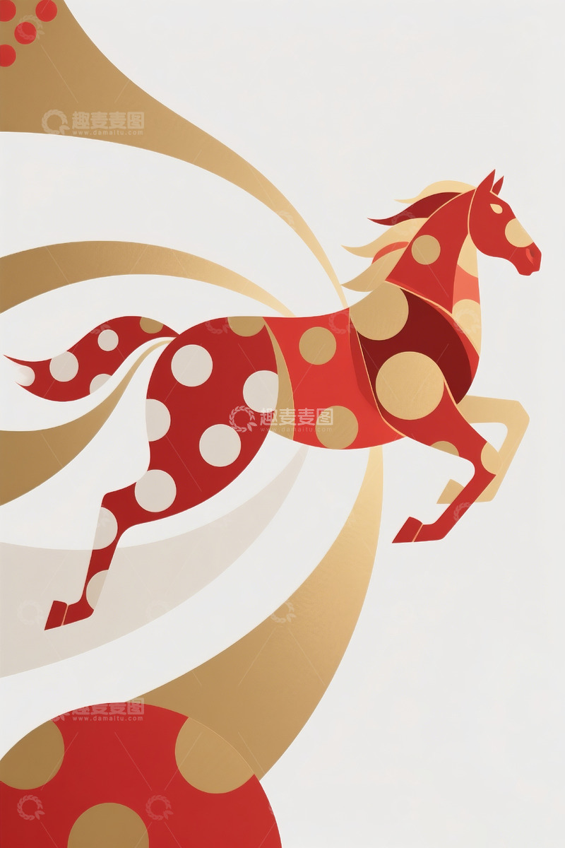 高清大图下载【趣麦麦图】骏马抽象艺术
