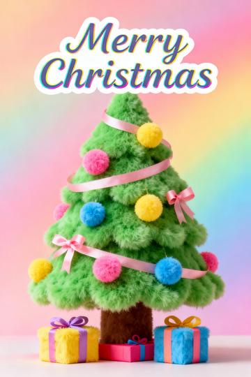 圣诞树彩球礼物贺卡设计素材