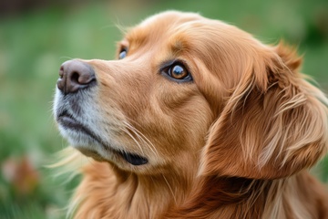一只可爱的金毛特写摄影