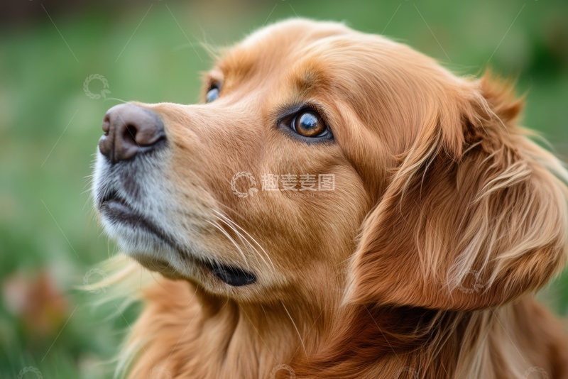 高清大图下载【趣麦麦图】一只可爱的金毛特写摄影