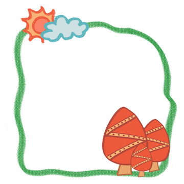 卡通风格树木边框装饰素材