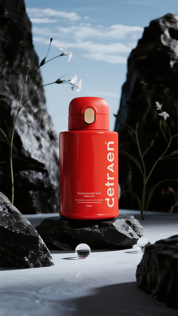 红色水瓶户外运动广告摄影