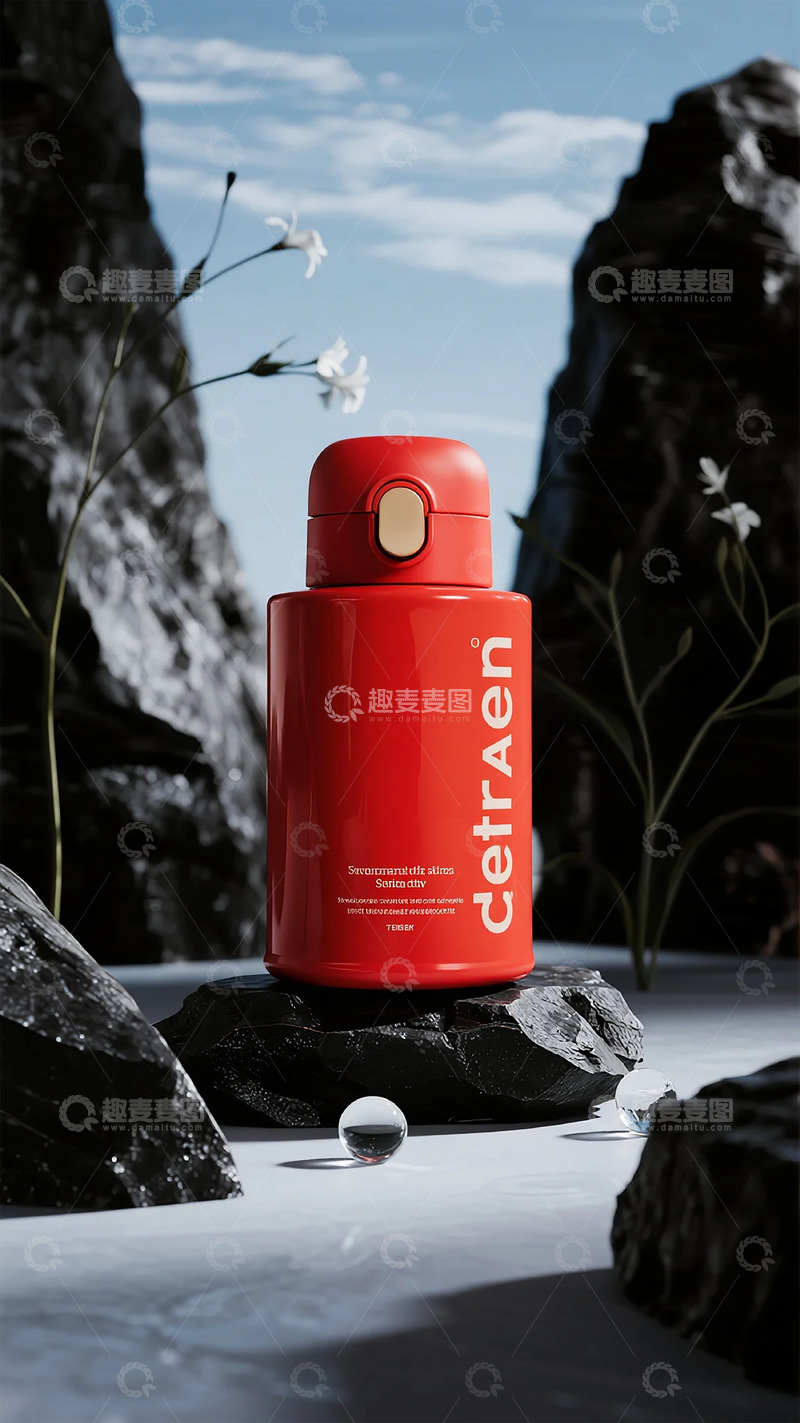 高清大图下载【趣麦麦图】-红色水瓶户外运动广告摄影