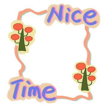 卡通风美好时光边框装饰图案