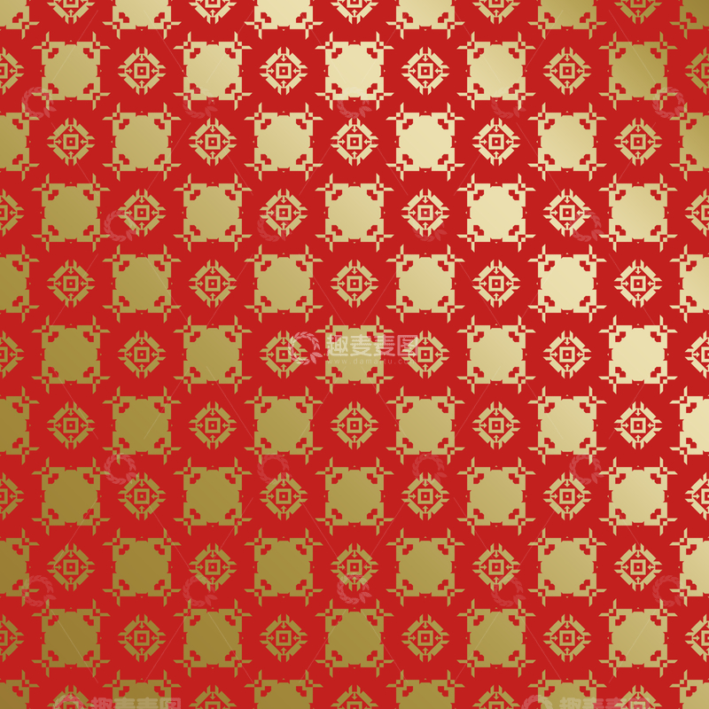 源文件下载【趣麦麦图】-红金中式喜庆花纹背景406
