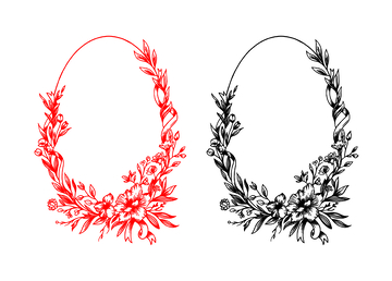 包装矢量素材花卉圆环设计素材