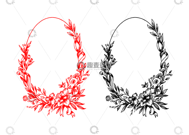 源文件下载【趣麦麦图】包装矢量素材花卉圆环设计素材