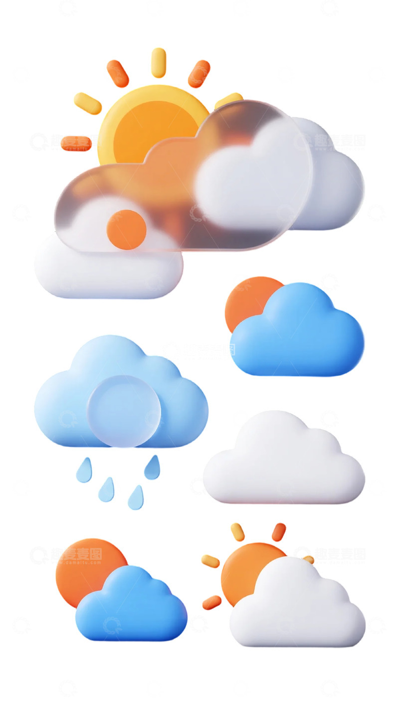 高清大图下载【趣麦麦图】-卡通天气图标设计