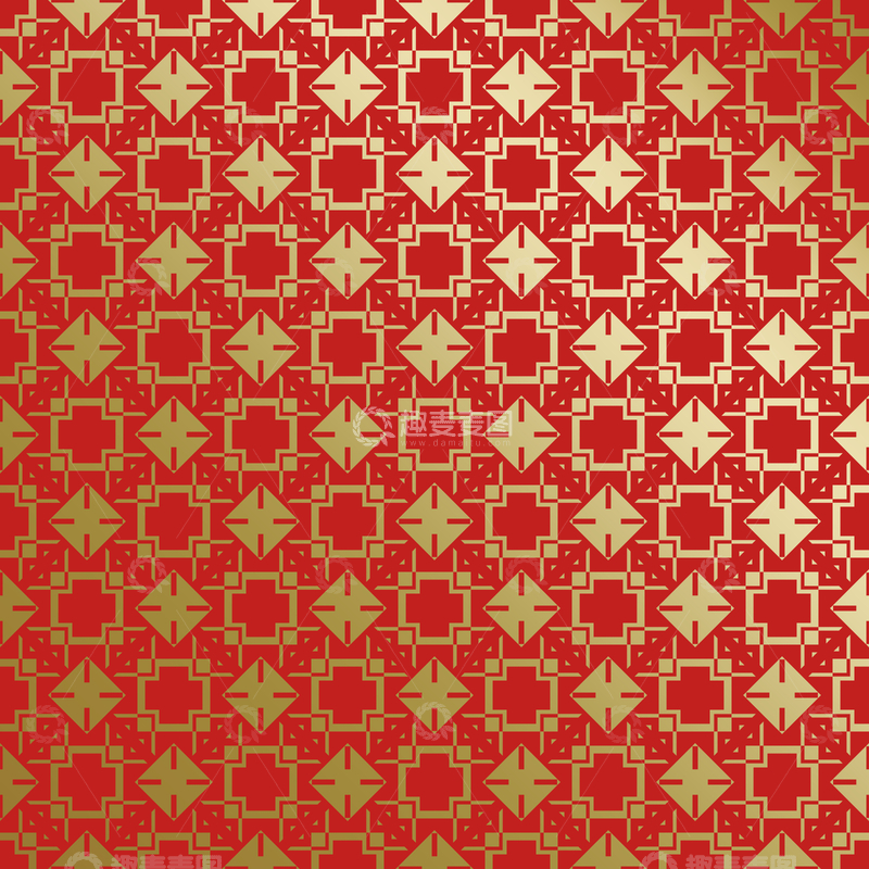源文件下载【趣麦麦图】-红金中式喜庆花纹背景407