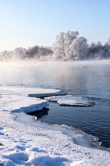 冬季河流写实摄影