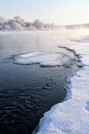 冬季河流写实摄影1