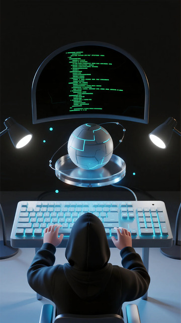 黑客科技风键盘操作图