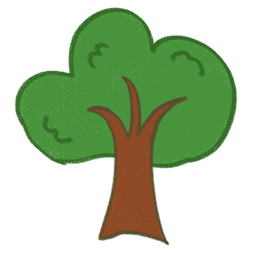 简约风格树木插图手绘素材