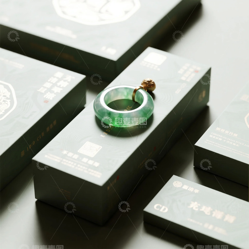 高清大图下载【趣麦麦图】-翡翠饰品礼盒展示