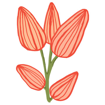 手绘风格花朵插画素材