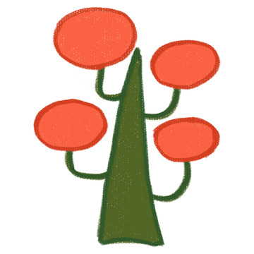 卡通风植物插画设计素材