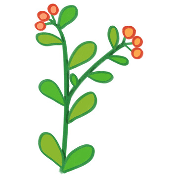 卡通植物插画