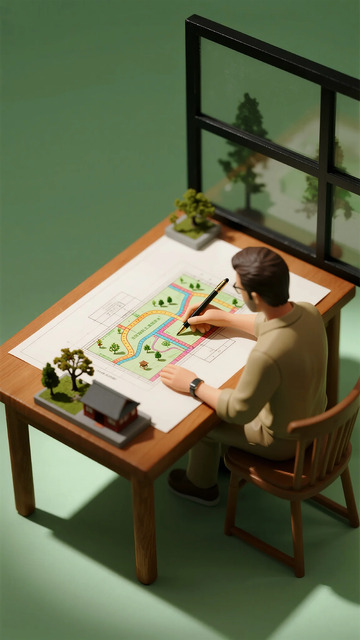 微缩模型规划师工作场景