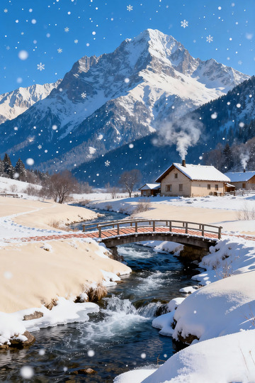 北国雪景高山小屋4