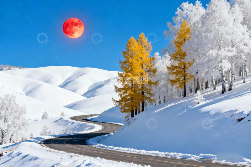 高清大图下载【趣麦麦图】一望无际的雪地2