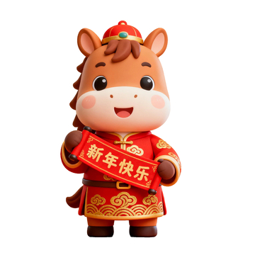 卡通牛新年祝福摆件