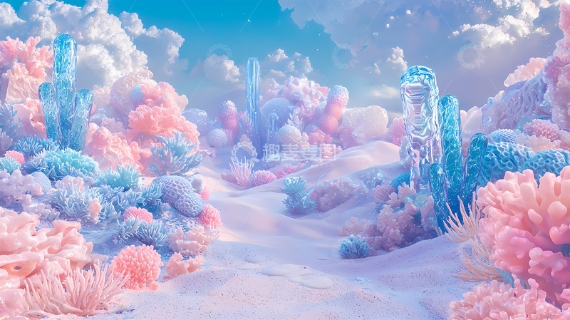 高清大图下载【趣麦麦图】梦幻珊瑚仙境虚拟景观