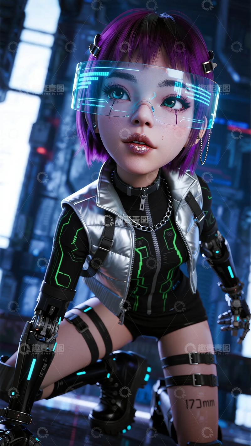 高清大图下载【趣麦麦图】未来科技风赛博朋克角色设计