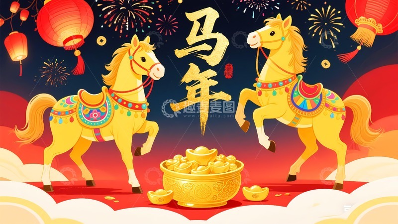 高清大图下载【趣麦麦图】马年2026马上发出