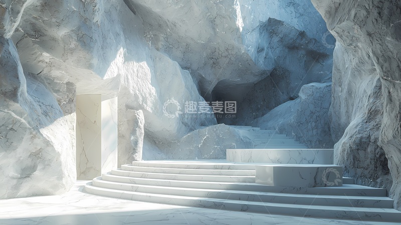 高清大图下载【趣麦麦图】冰雪洞穴舞台场景